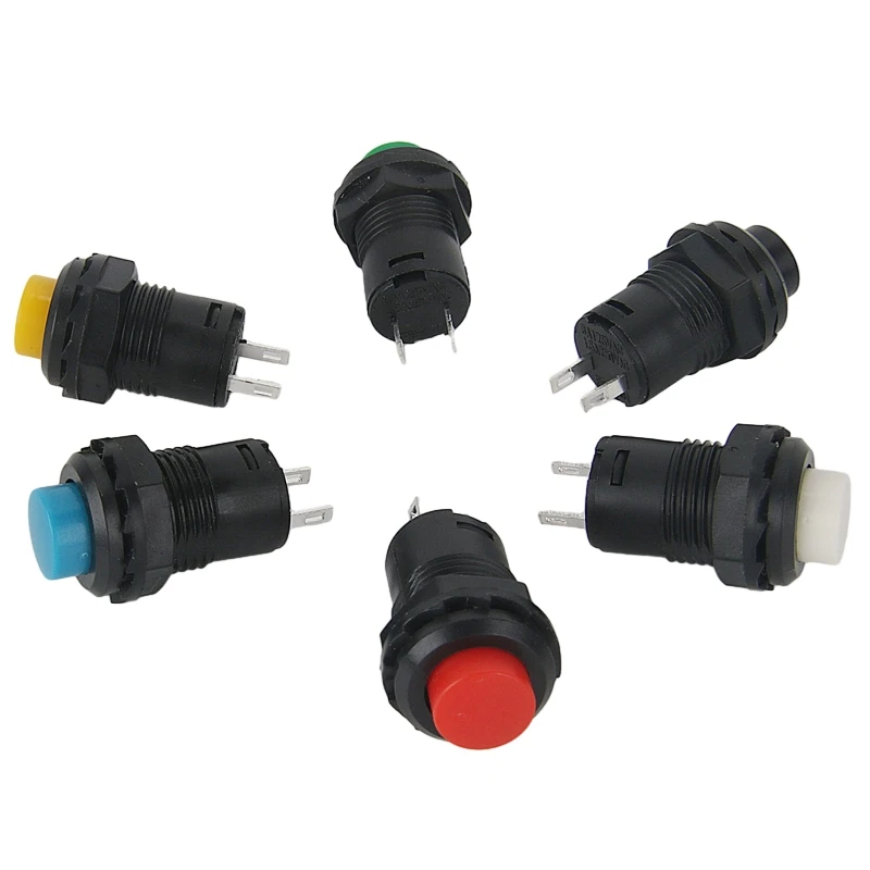 6pcs Self-Lock /Momentary Pushbutton Switches DS228 DS428 12mm OFF- ON Push Button Switch 3A /125VAC 1.5A/250VAC DS-228 DS-428