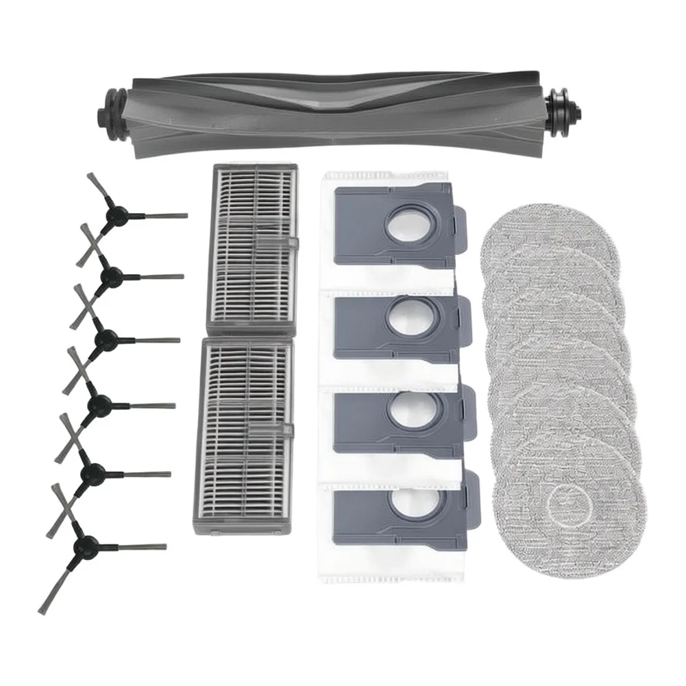 For Dreame D20 Ultra D30 Ultra Robot Vacuum Cleaner Parts Accessory Kit 1 Main Brush 6 Side Brushes 6 Mops 2 Filters 4 Dust Bags