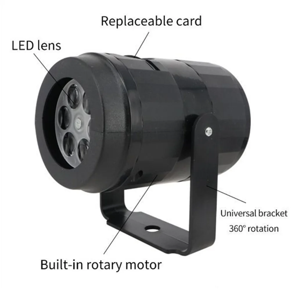1 قطعة LED الدورية كشاف ضوء 360 درجة الإسقاط لقضاء عطلة عيد الميلاد هالوين الأحداث النوادي الحانات الحانات Ktv غرف