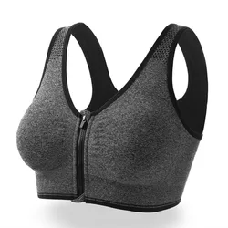 Reggiseni sportivi con cerniera anteriore per donna gilet da corsa senza montatura traspirante antiurto Yoga sport Bralette intimo donna allenamento Top