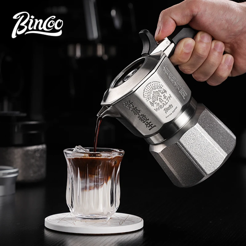 Bincoo 3-Valve 316 Stainless Steel Moka Pot – Single/Dual Valve Option, Home Outdoor Espresso Coffee Maker