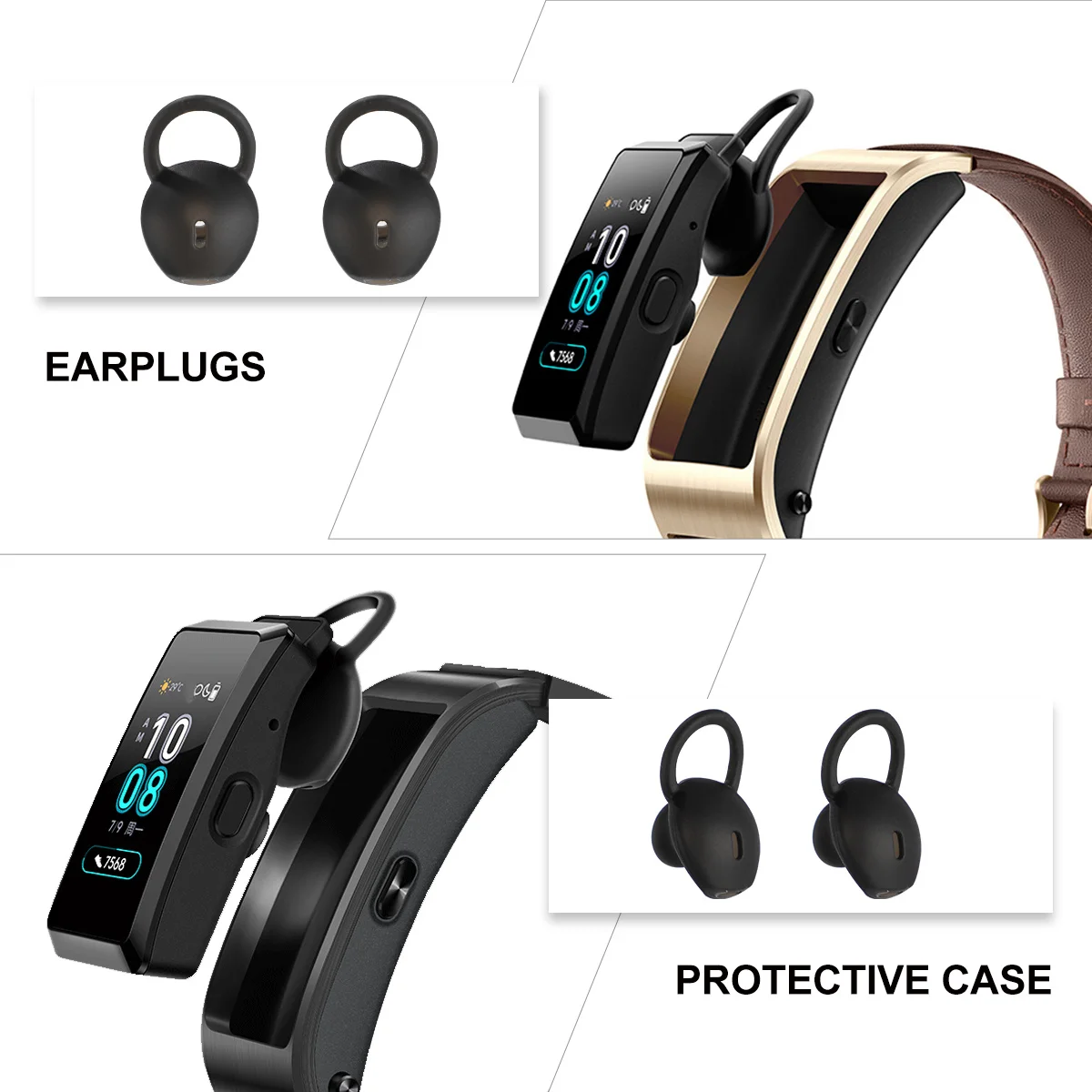 

1Set Waterproof Silicone Earphone Caps for B5 Ear Bud Cover Ear Plug Headphone Accessories Black Earphone Caps