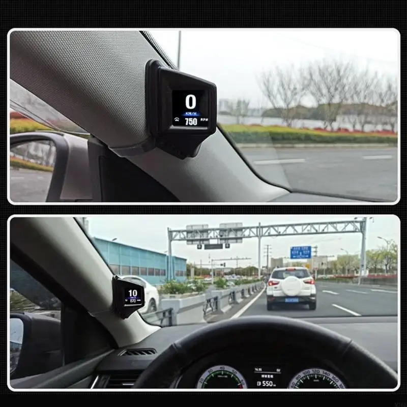 M76E Digitaler Auto-Display-Monitor mit OBD2-Bildschirm, Schnellbefestigung, ABS für tägliche Fahren – Detail 8