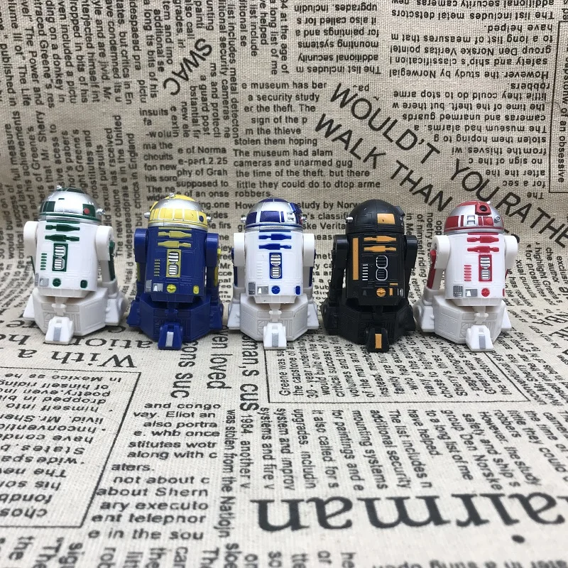 Hasbro Anime Star Wars R2-D2 Robot Powered Turning Car Figures Cartoon Model Toys Collection Desktop Ornament Children Gifts