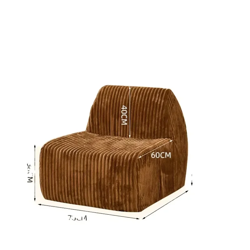 Modern Velvet Reclining Sofa Lazy Caterpillar Chair Single Seater for Living Room Balcony Casual Compression Couch