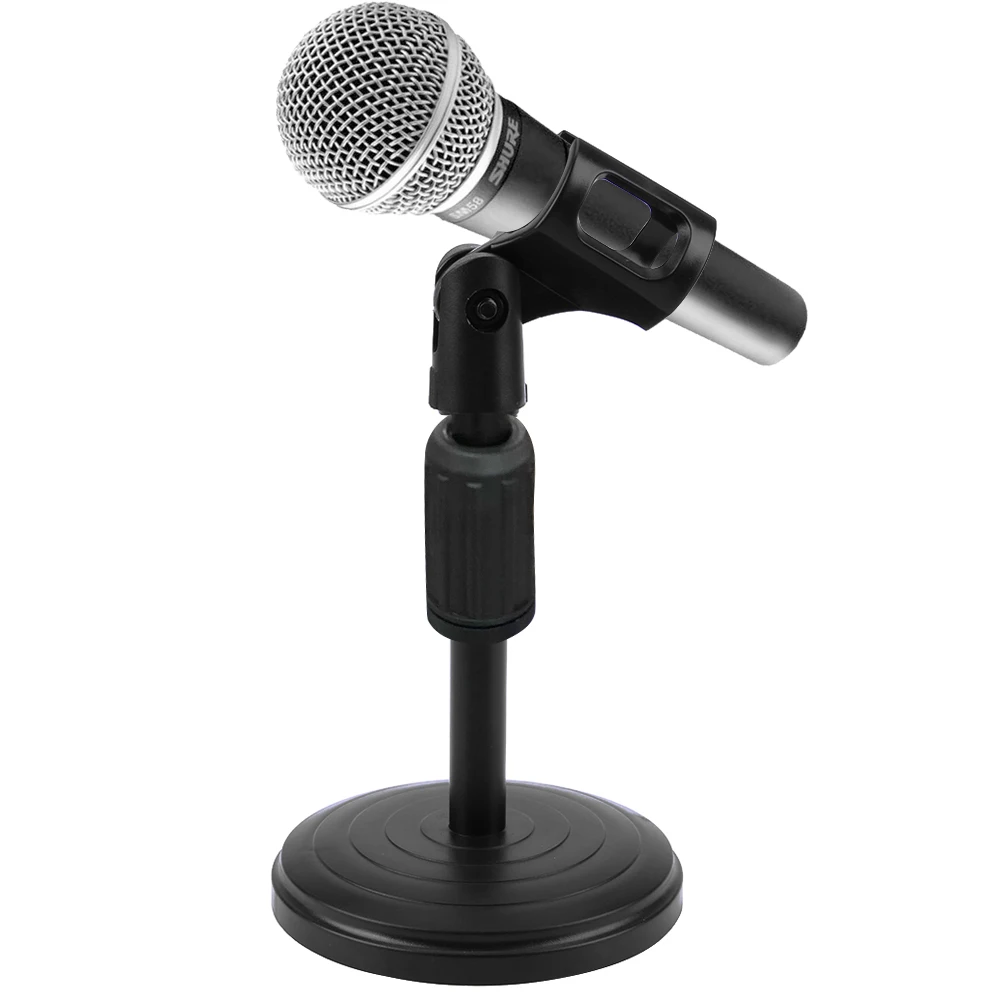 Foldable Desk Table Microphone Clip Stand Mic Tripod Adjustable Holder