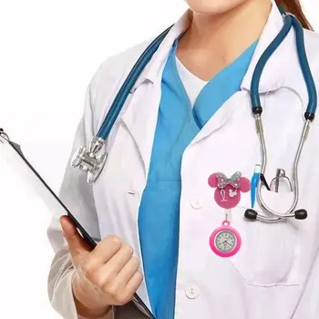 醫院醫療保健閃亮愛心醫療圖標卡通可愛護士醫生夾式懷錶掛鐘禮品手錶 8 最佳銷售 懷錶 - №8