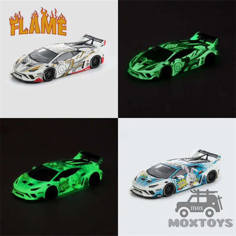 Flame 1:64 Huracan GT Calf LP610 Hurricane Midnight Light Resin Model Car