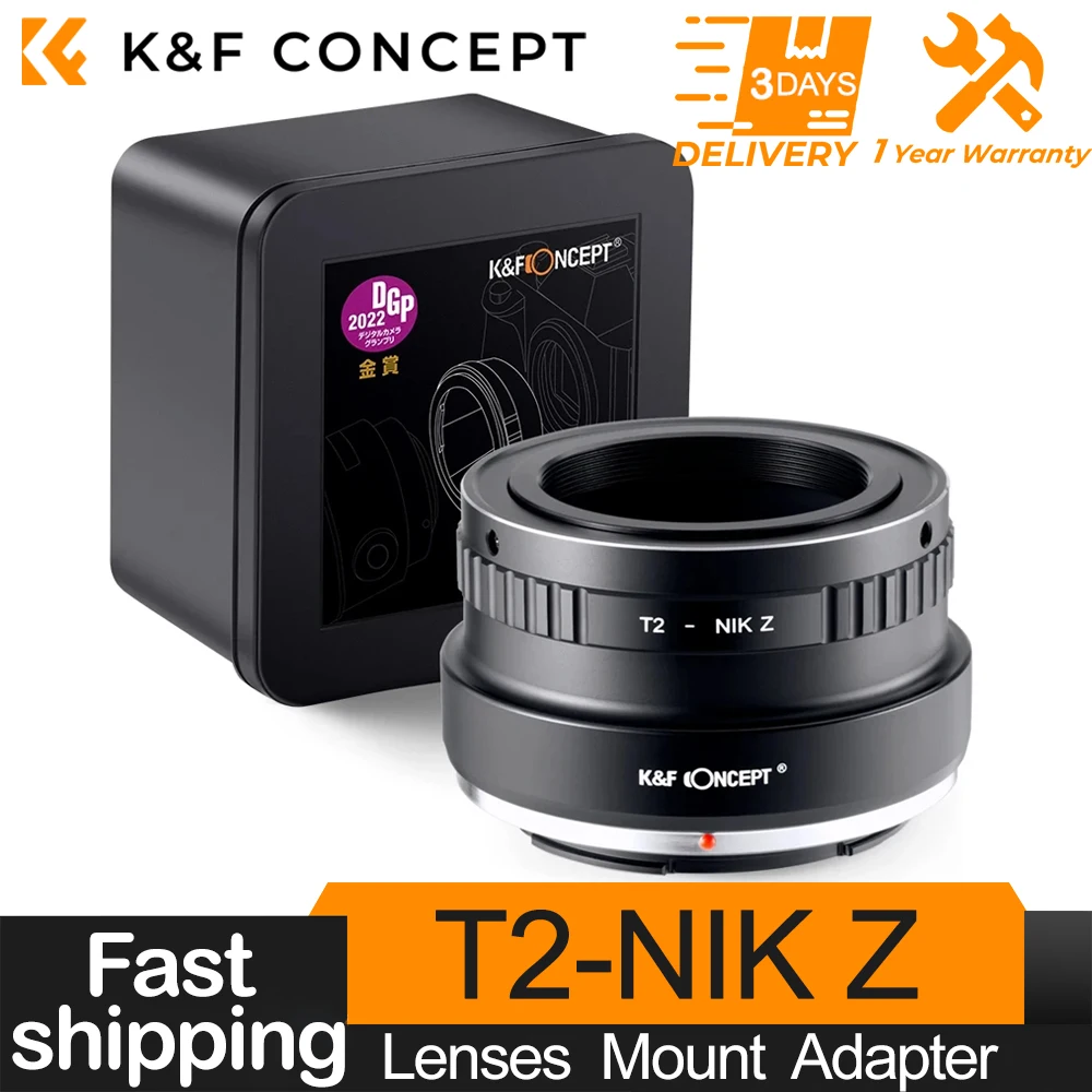 

K&F Concept T2-NIK Z Lens Adapter for T2 Lens to Z Mount Camera Adapter Ring For T2 Lens to Nikon Z Z50 ZFC Z5 Z6 Z7 Z9 Camera