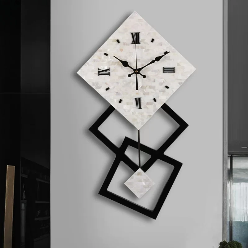 Simplicity Wooden Sway Wall Clock Creative Trend Living Room Mute Clock Nordic Art Bedroom Watch Room Decoration Quartz Clock