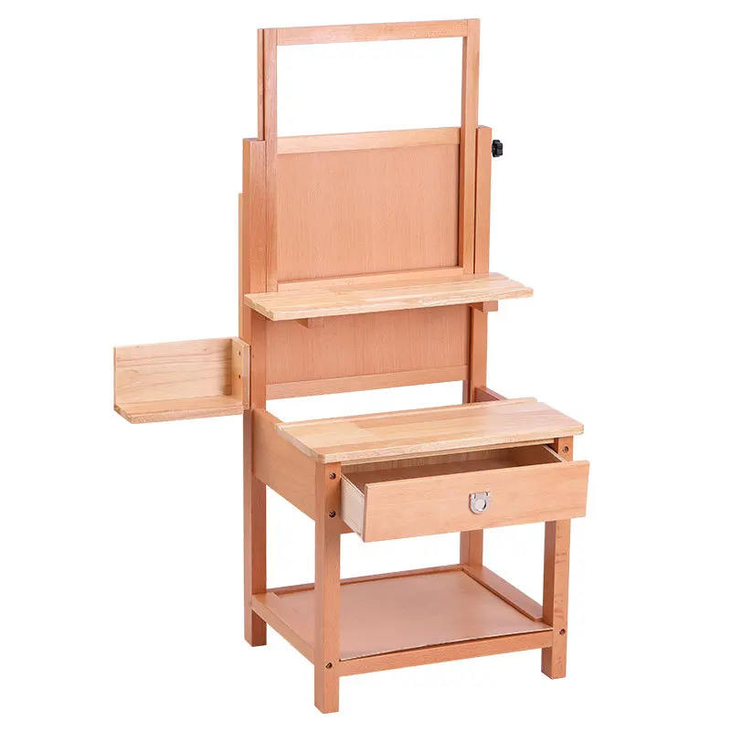 

Beech integrated painting stool art special lifting drawer painting table studio solid wood multi-functional sketch sketch easel