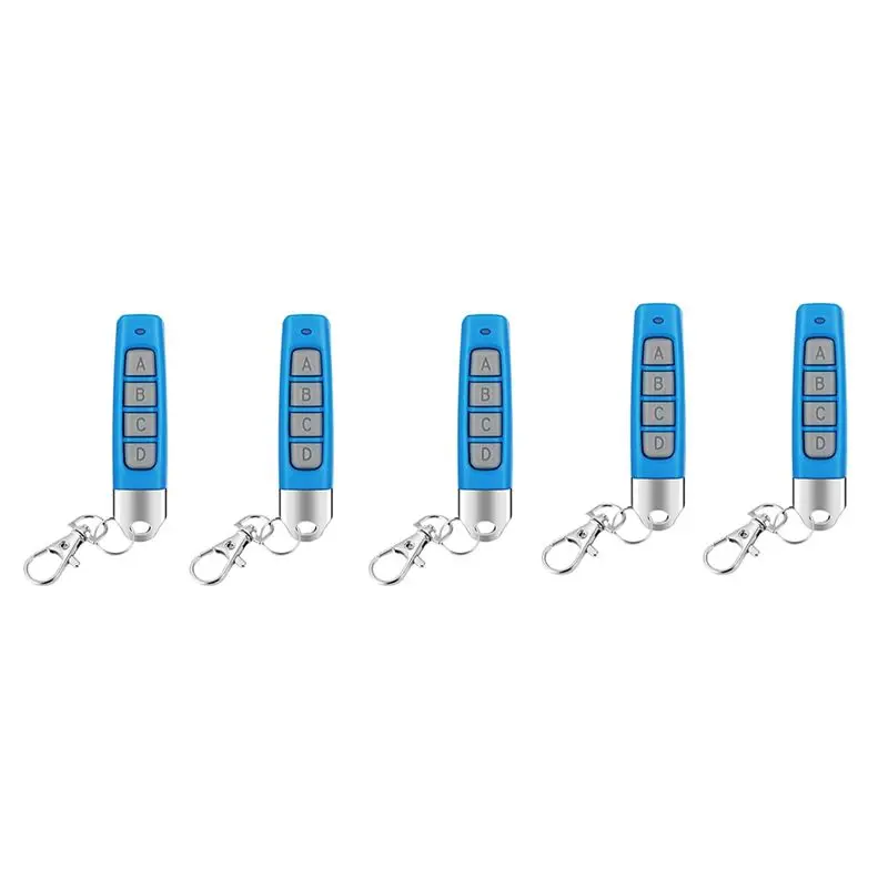 Compact Wireless Duplicator 433Mhz Remote Control 5Pcs Set For Garage Door Gate Systems Universal Compatibility Blue-Y41A