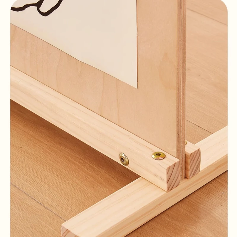 Solid Wood Advertising Display Rack Kindergarten Handmade Works Poster Wooden Frame Restaurant Promotion Activities Display