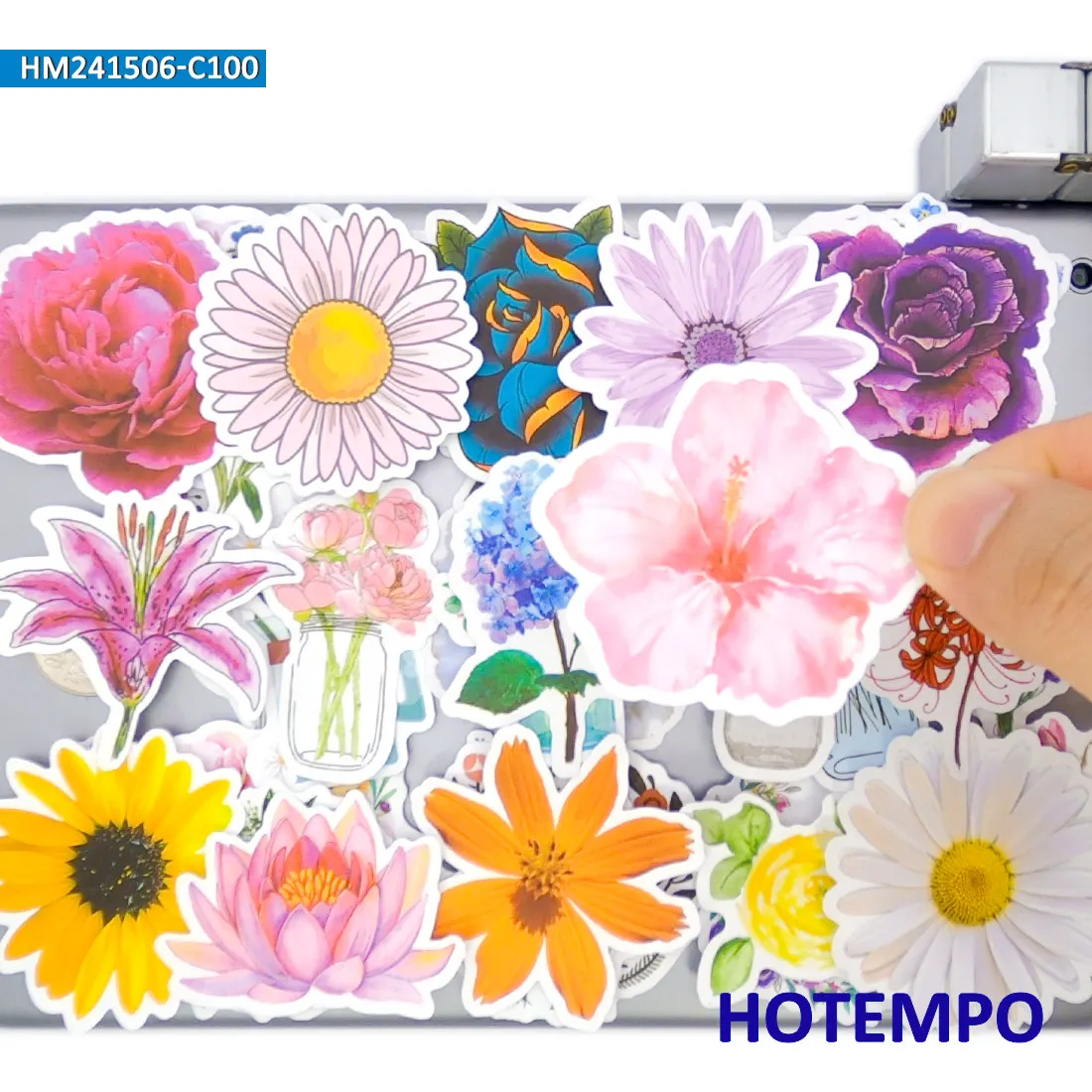 100 sztuk, naklejki z kwiatami, moda retro, urocze rośliny, kolorowe graffiti artystyczne, do laptopa, samochodu, telefonu, albumu do scrapbookingu, zabawny zestaw naklejek
