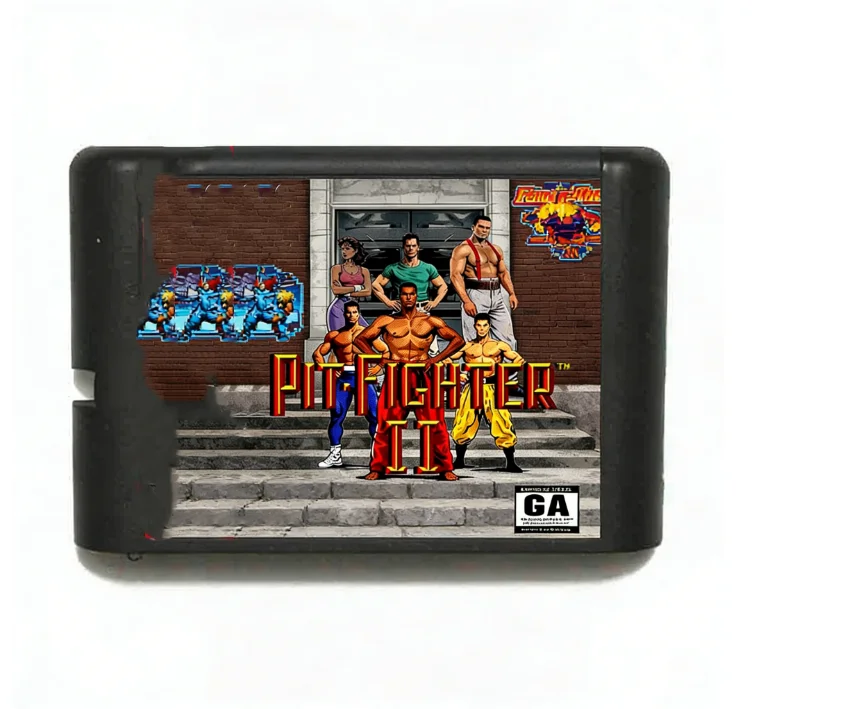 Cartão de jogo MD 16Bit não lançado Pit Fighter 2 para console de jogos Mega Drive