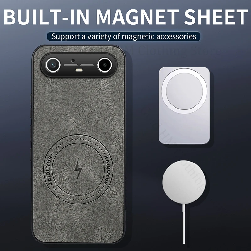 حافظة شحن لاسلكية مغناطيسية Magsafe لهاتف Tecno Spark Go Slim 5G PU غطاء مقاوم للصدمات لهاتف TECNO Camon 40 30 Pro 5G #2