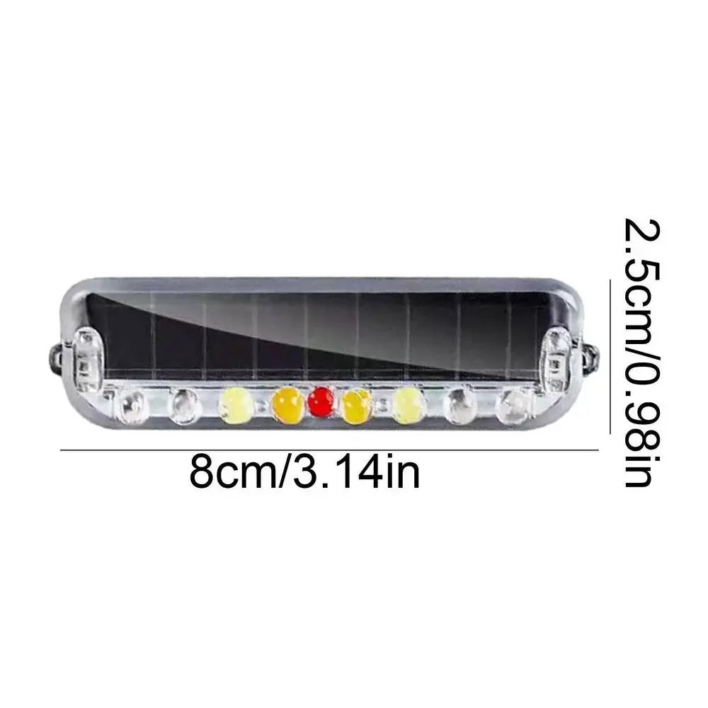 ضوء فلاش تحذيري يعمل بالطاقة الشمسية للدراجات النارية، ضوء خلفي مضاد للدراجة الكهربائية، بدون أسلاك، ضوء تنفس شبكي، ضوء خلفي