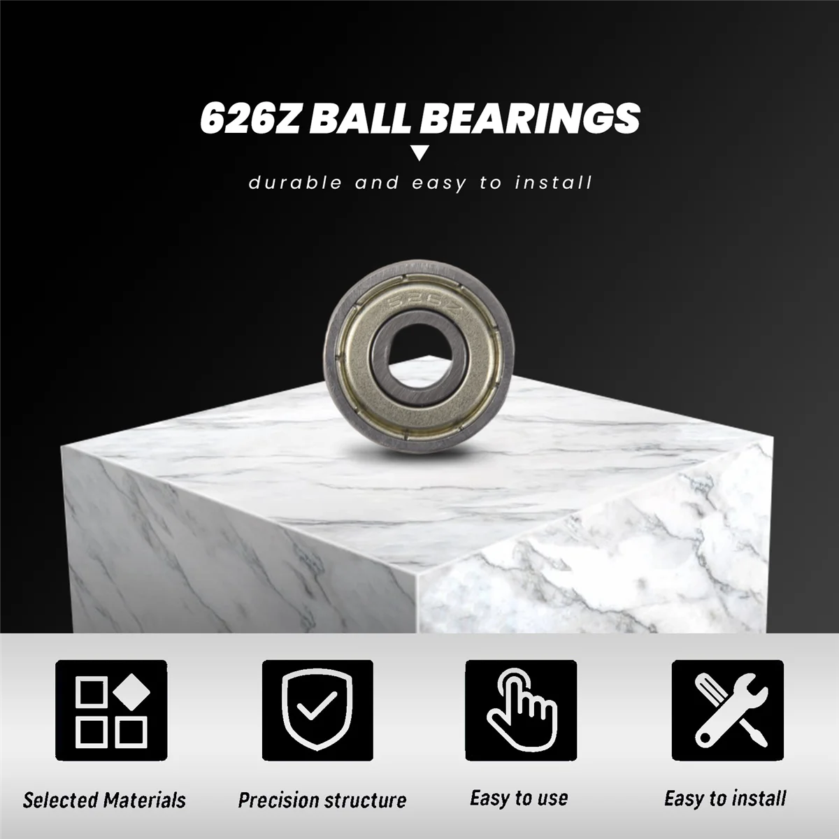 626Z ซีลสองชั้น6x19x6มม. สีเงินคาร์บอน