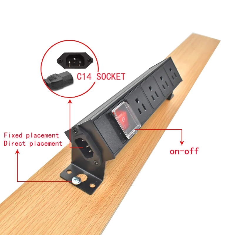 C14 port PDU Power Strip Distribution Unit Desktop US output Standard socket 1-11Way Outlet Modular Power