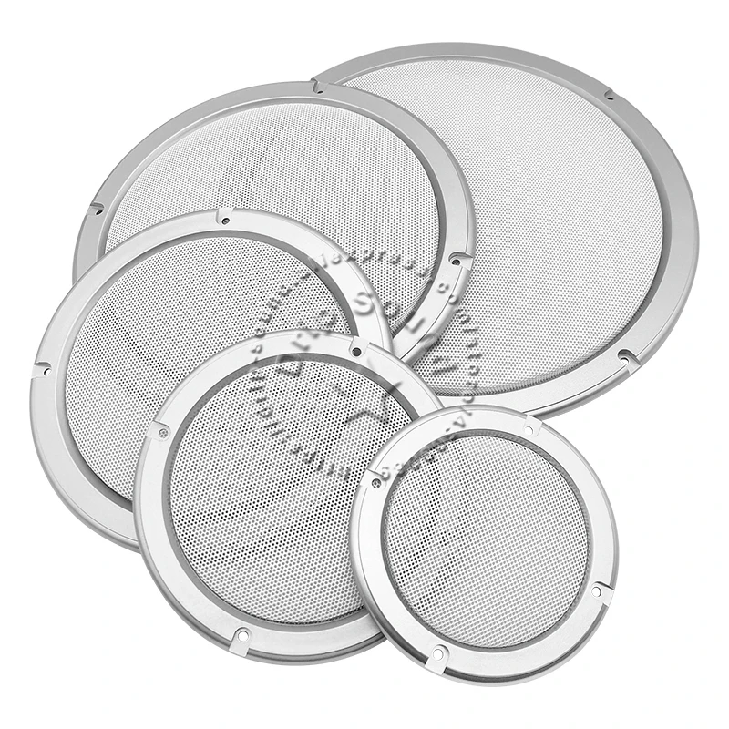 ل 4 "/5"/6.5 "/8"/10 "بوصة المتكلم تحويل صافي غطاء سيارة الصوت الزخرفية دائرة شبكة معدنية مصبغة حماية 1D