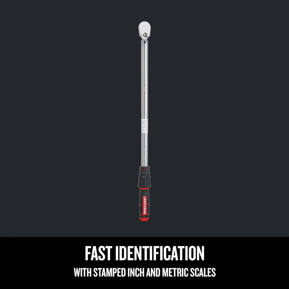 مفتاح عزم دوران محرك نصف بوصة من حرفي، سعة 50 إلى 250 رطل