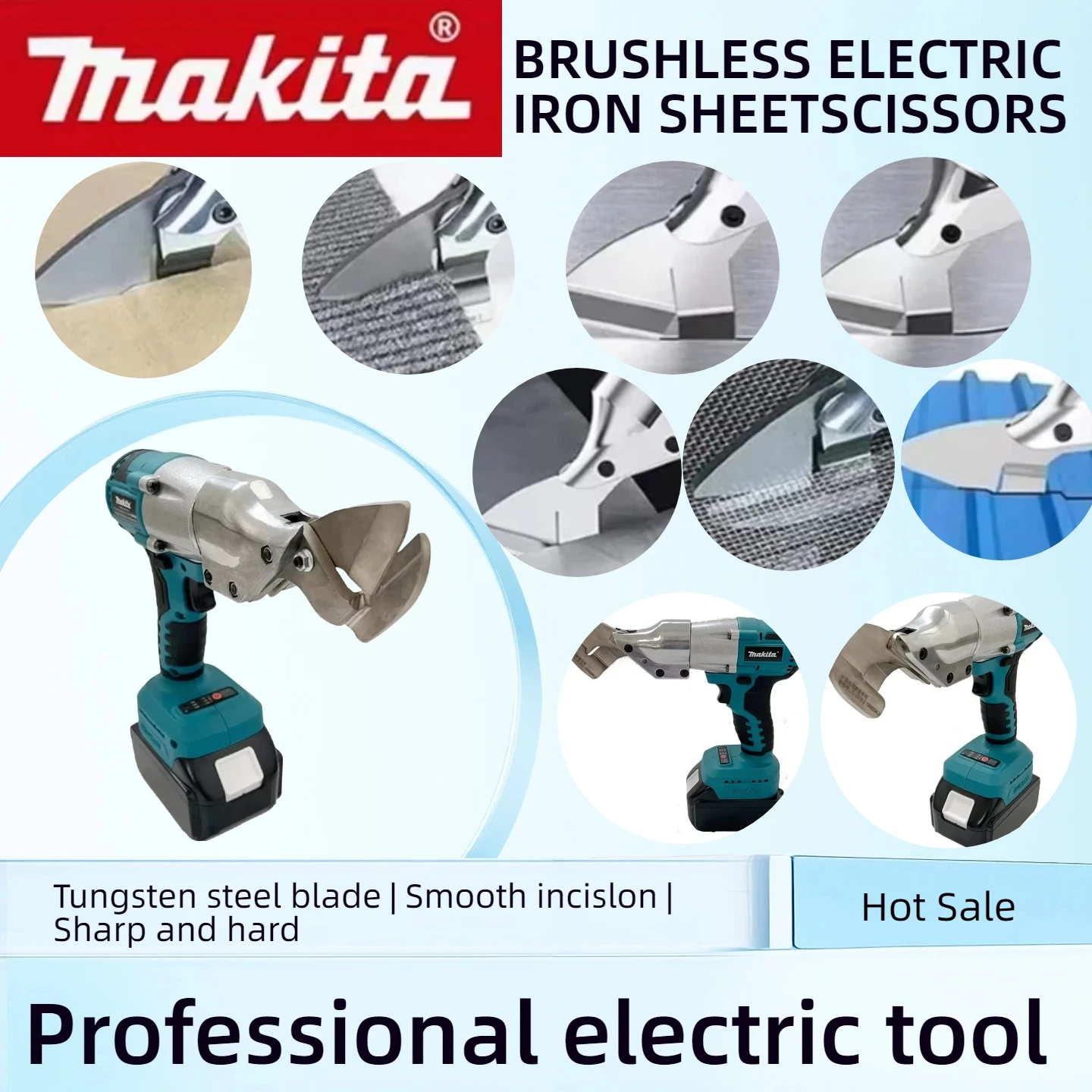 

Makita Electric Cordless Iron Scissors Machine Professional Metal Cutting Tools Rechargeable Sheet Shear Cutter for 18V Battery