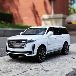 1/24 Escalade SUV Alloy Car Model Diecasts Metal Off-road Vehicles Car Model Sound and Light Simulation Collection Kids Toy Gift