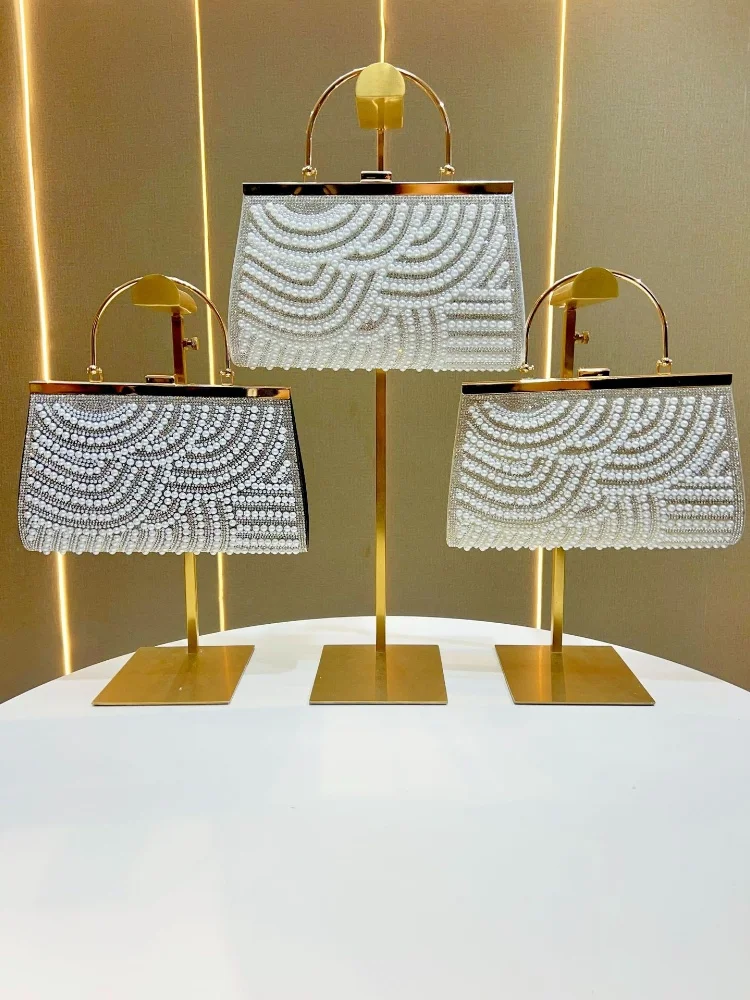 Luxuriöse Perlen-Clutch-Taschen für Damen, modische Diamant-Hochzeits-Geldbörse, Clutch, elegante Party-Bankett-Handtaschen, Kette, Umhängetaschen
