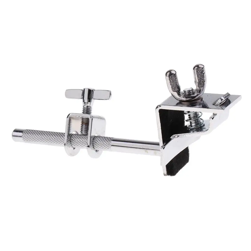 New Cowbell Mount/Holder Clamp. Fits on Bass Drum Hoops. Chrome w/ U