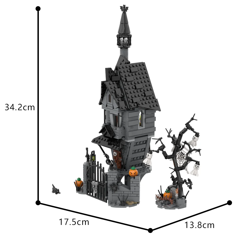 MOC Halloween Nightmare House Model Building Block Ghost Pumpkin Puzzle Assembling Bricks Table Decoration Toys Children