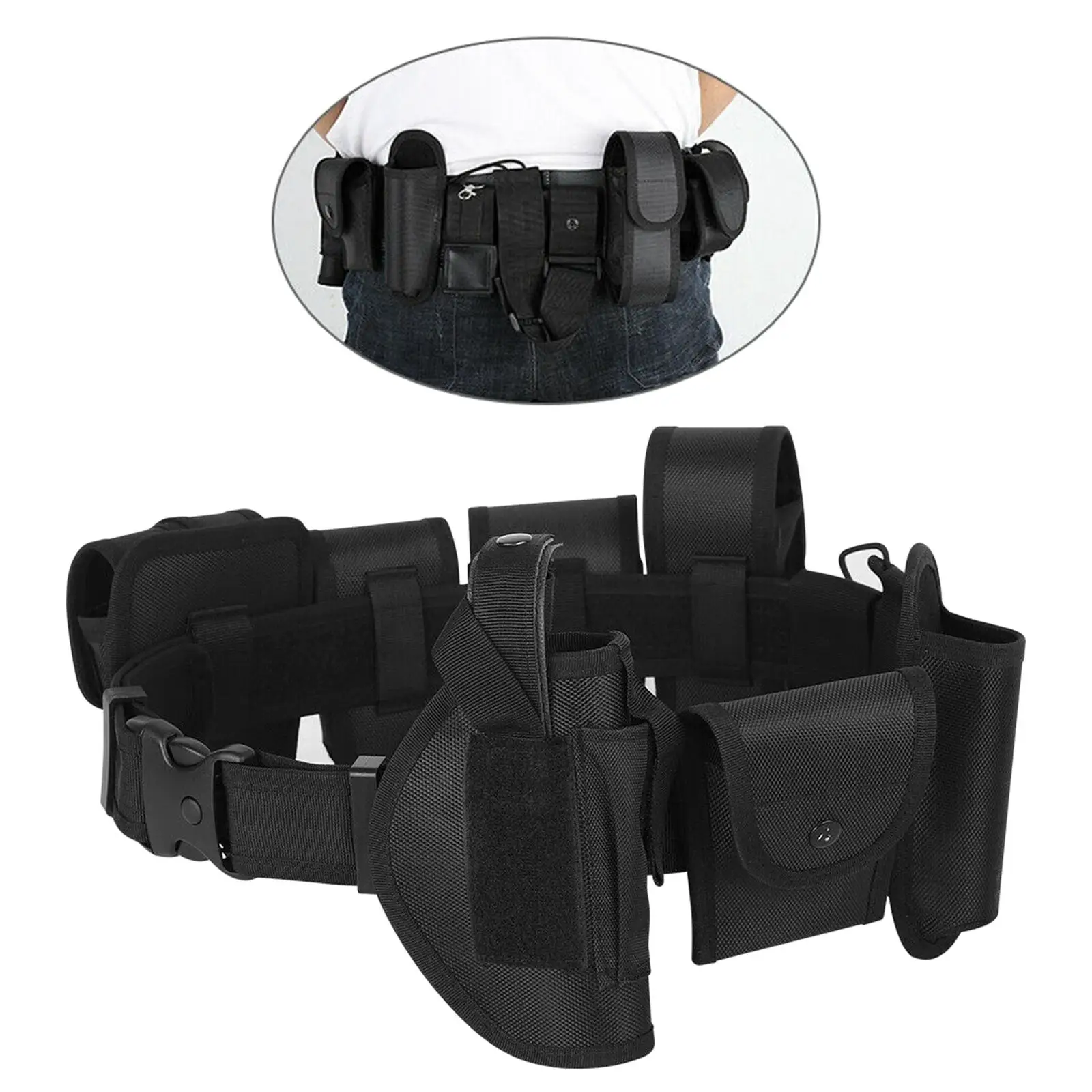 Duty Belt Strap Utility Holster Pouch for Law Enforcement Guard Soldier Hunting Equipment Set