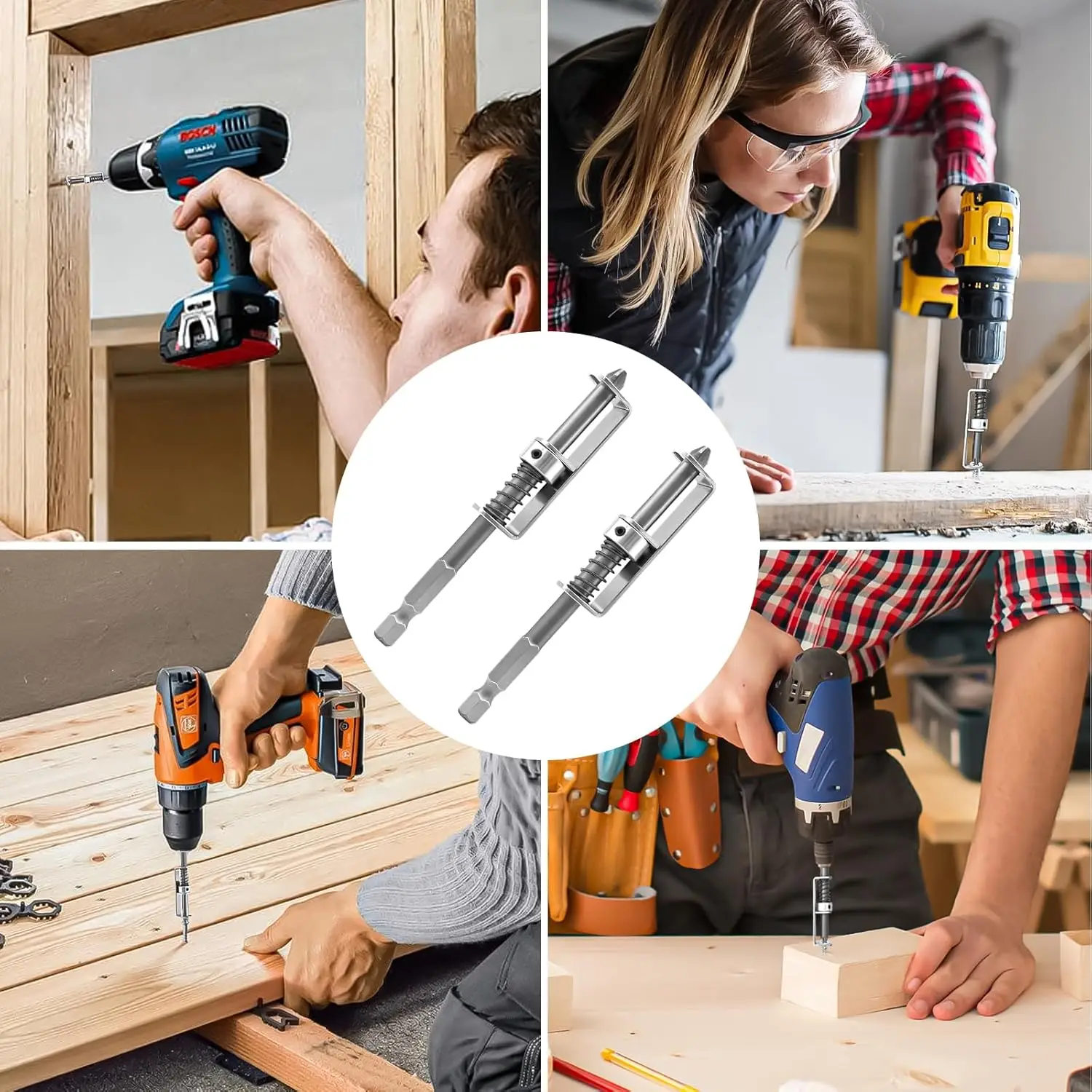 Spring Loaded Screw Holder Bit,Screw Gripper Tool Universal Anti-drop Screwdriver Bit Screws Retaining Holders Clamp Fixing Set image 4