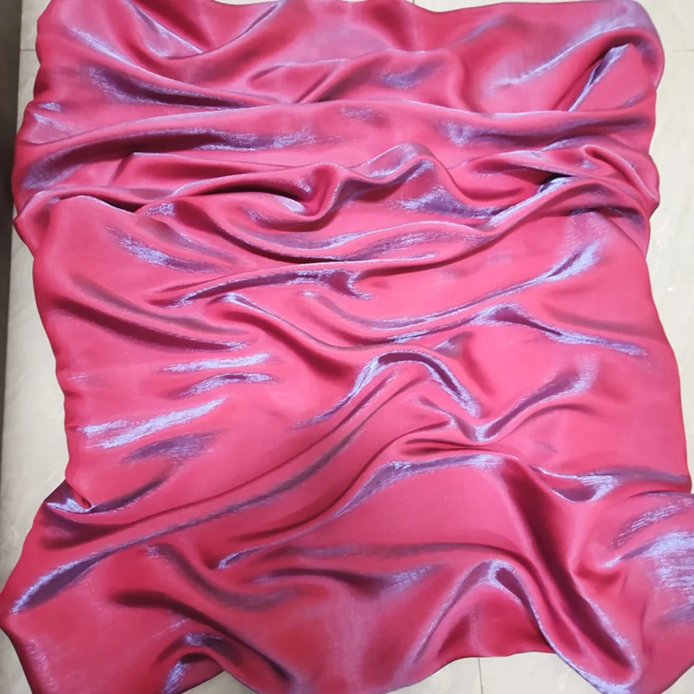 150*50cm Gradient Glossy Silk Satin Fabric Shiny Smooth Sewing Material Soft Dress Tablecloth Stage Costume