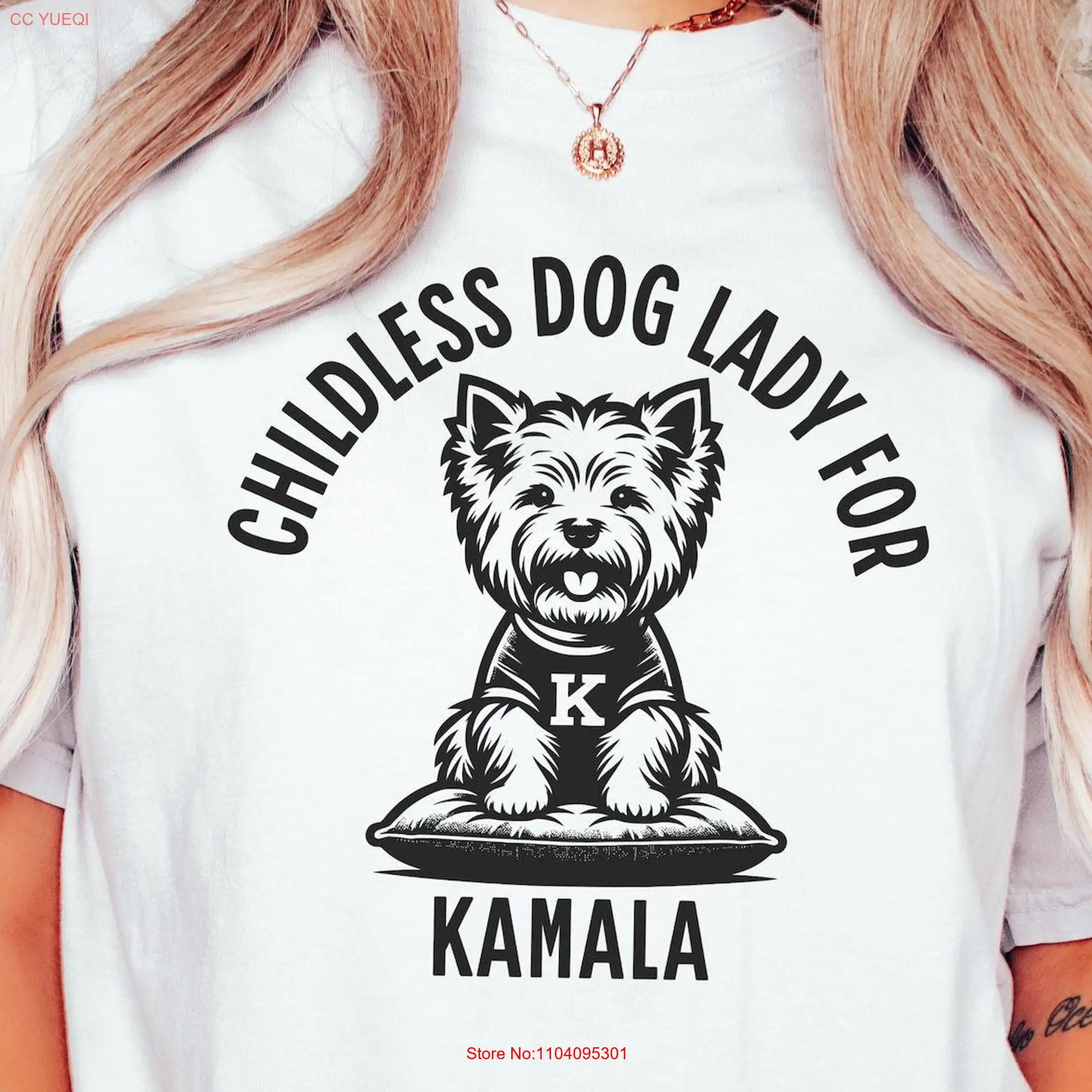 Childless Dog Lady T Shirt Kamala Harris Democrat Liberal Mom Vote Comfort Colors long or short sleeves