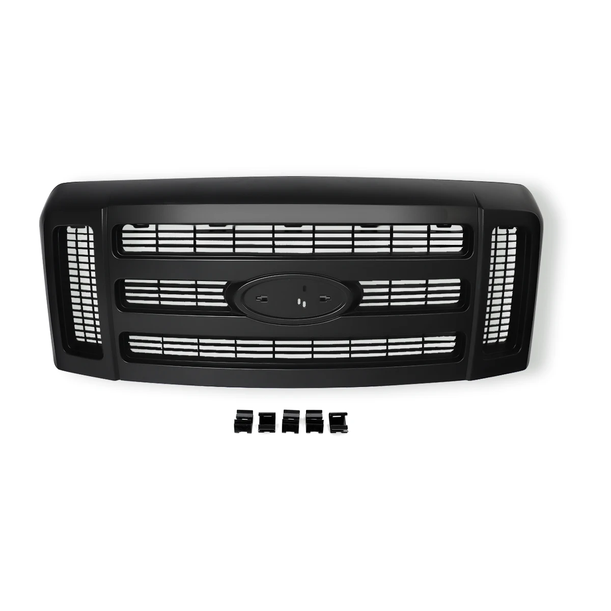 Front Bumper Radiator Grille Matte Black For Ford 2008-2010 F250 F350 F450 F550 Super Duty Upper Grille Hood Mesh Cover