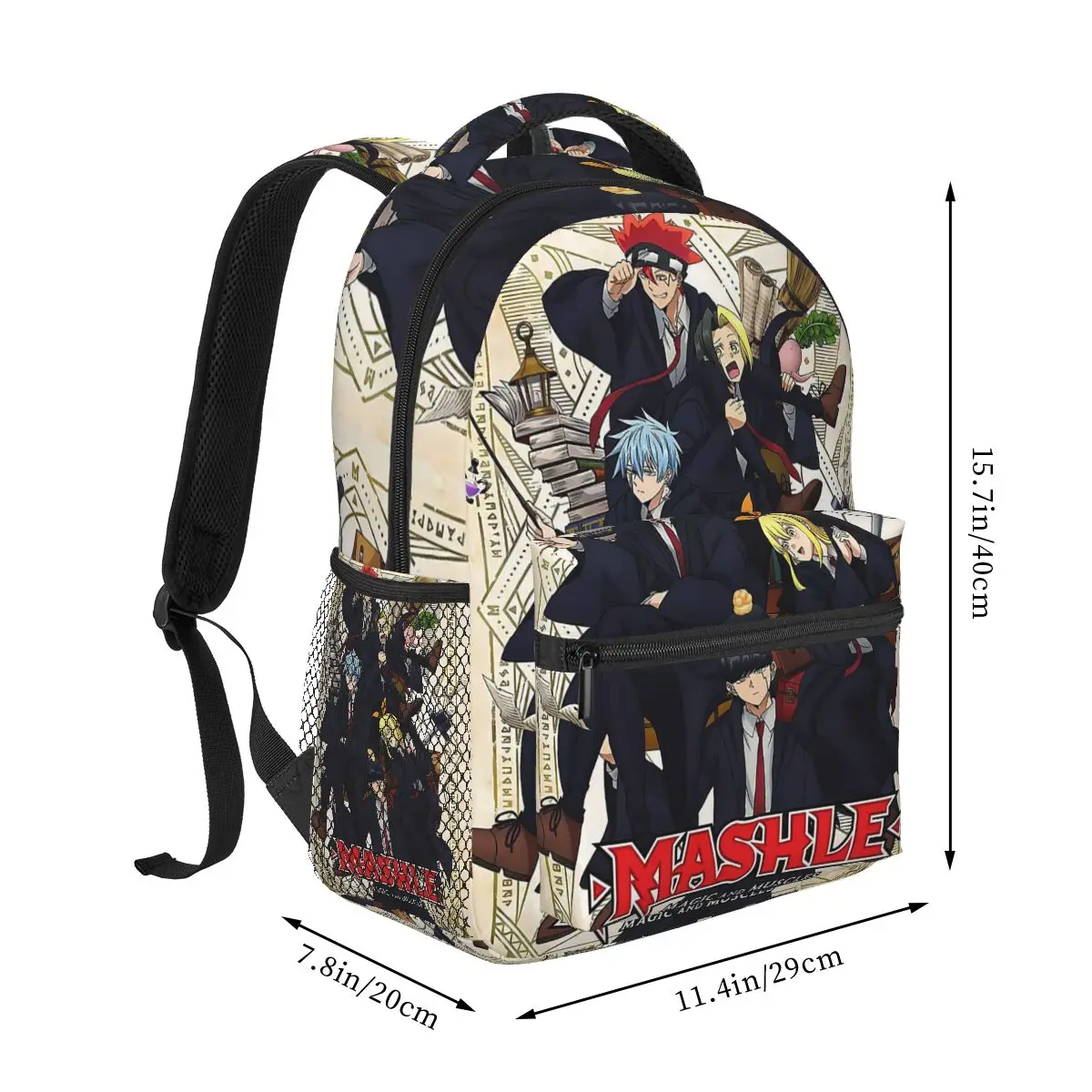 MASHLE Magic And Muscles Comic Student Backpack School Bag Hiking Travel Daypack for Men Women Fashion Bookbag Shoulder Bags