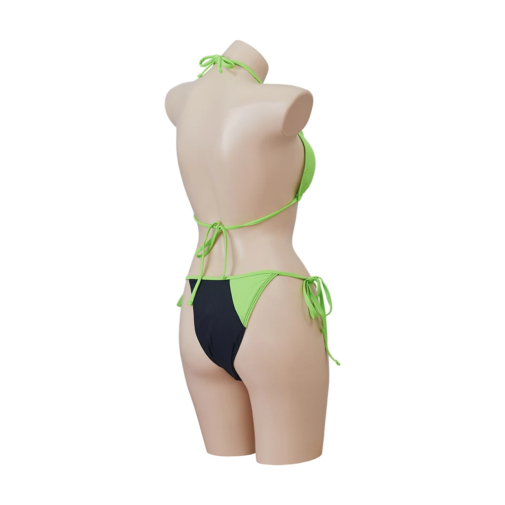 Shego คอสเพลย์เครื่องแต่งกายผู้ใหญ่ผู้หญิงเซ็กซี่สีเขียว Bra ชุดว่ายน้ําชุด Halloween Carnival Party ชุดว่ายน้ํา