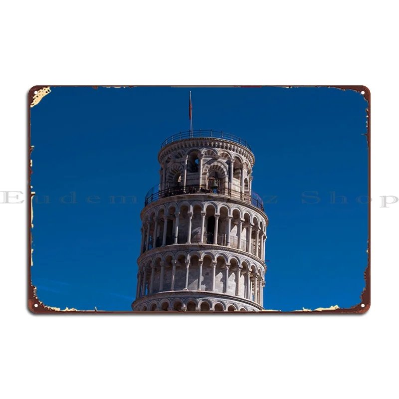 Leaning Tower Of Pisa Metal Sign Poster Poster Painting Garage Designer Cinema Tin Sign Poster