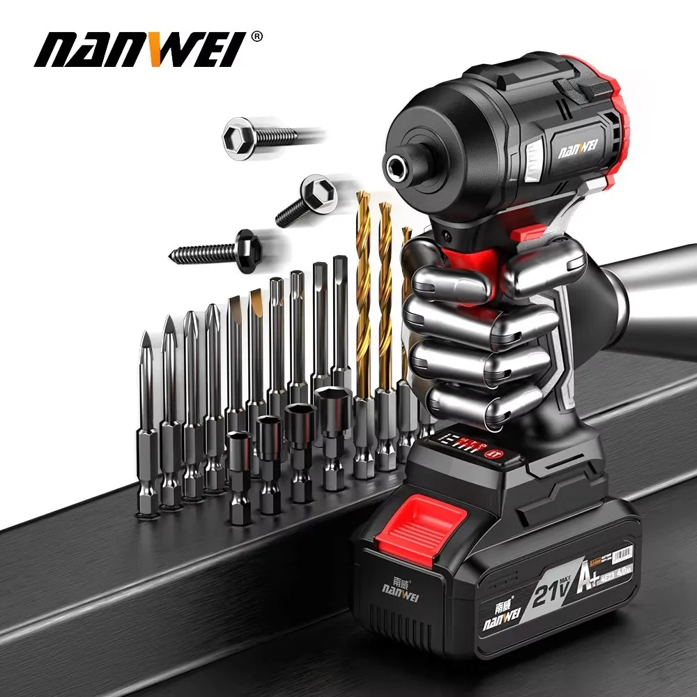 1/4 Inch Cordless Electric Screwdriver Brushless 240N/m High Torque Driver For Industrial Lithium Battery Impact