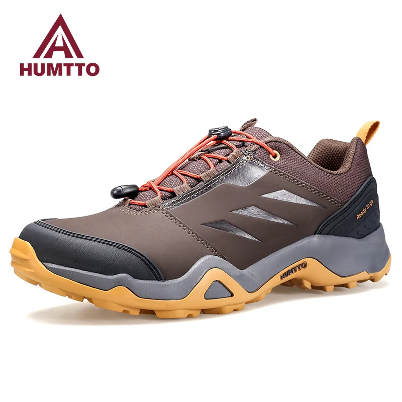 

HUMTTO Trail Running Shoes for Man Leather Sneakers Men Luxury Designer Waterproof Casual Mens Shoe Breathable Black Trainers