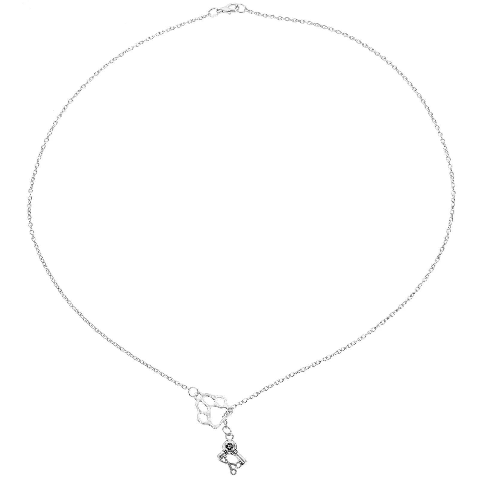 

Print Necklace For Women Trendy Chain Necklaces For Women Dog Paw Pendant Zinc Alloy Chain Collarbone Jewelry Gift