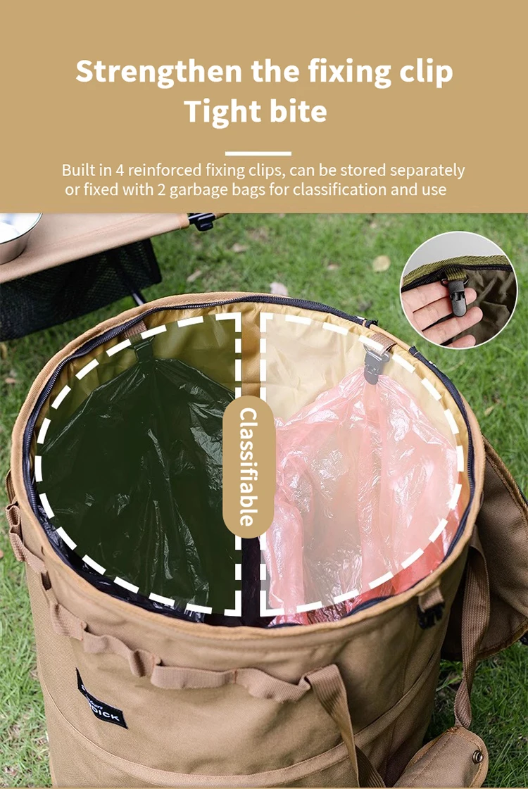 Schwarz/Braun/Armeegrün/Camo (optional) Federleichte Aufbewahrungstasche, großer, verschleißfester Aufbewahrungseimer mit Aufbewahrungsschnalle – Detail 3