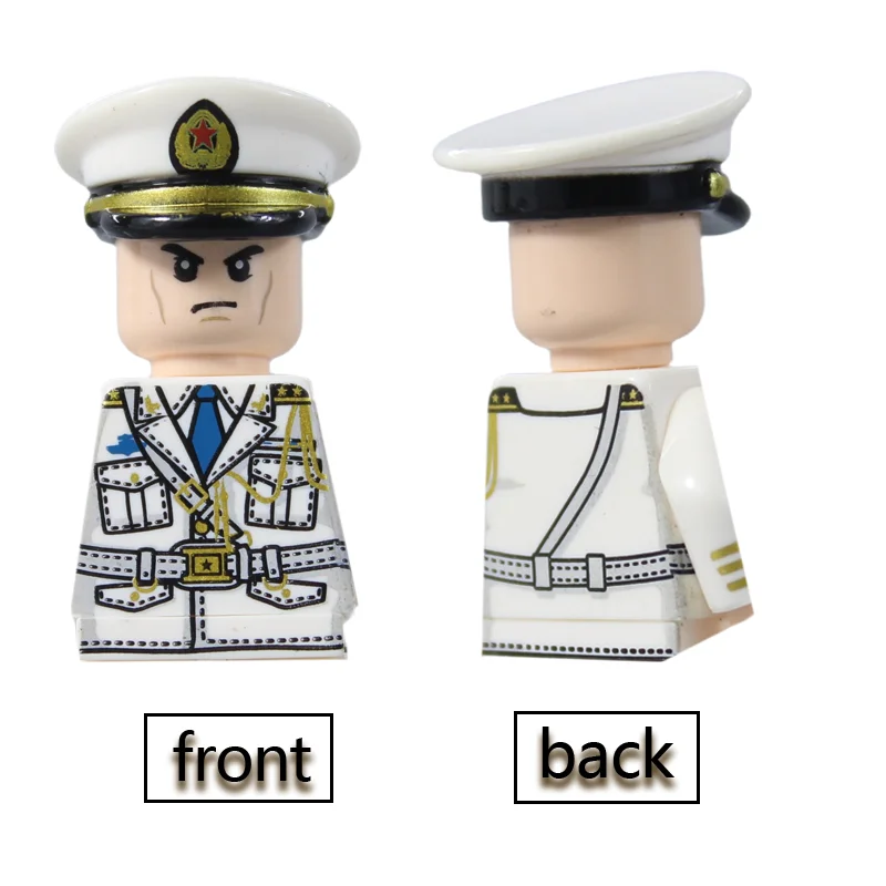 MOC – figurines d'officiers de la marine, soldats militaires, blocs de construction, pilotes de Camouflage, accessoires de navires d'avion, casques, jouets pour enfants
