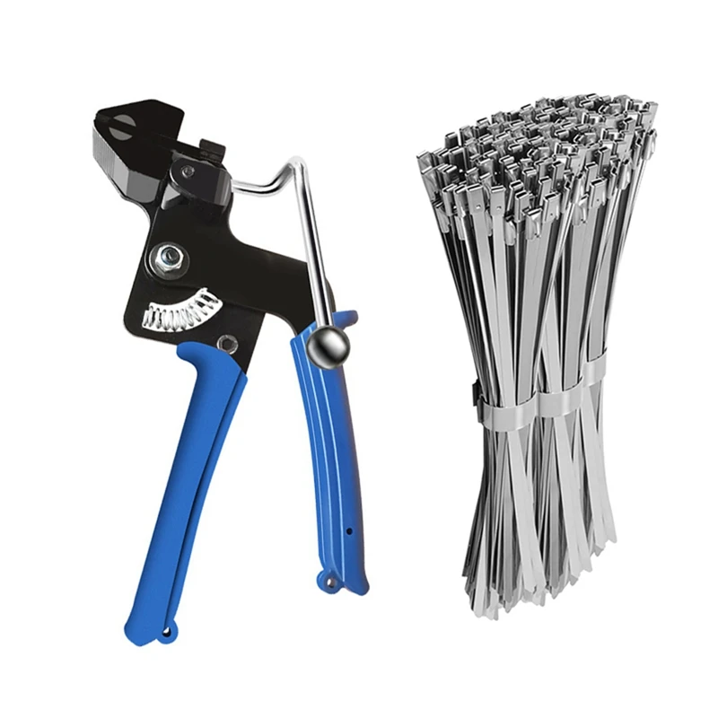 

Heavy Steel Cable Tie Tool, Include 100 PCS Stainless Steel Cable Ties, Suitable For Home, Office, And Industrial Use Durable