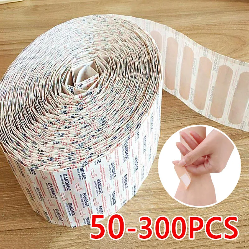 

50/100/200/300Pcs PE Band-Aid Breathable Adhesive First Aids Medical Bandages Patch Cushion Wound Hemostasis Stickers