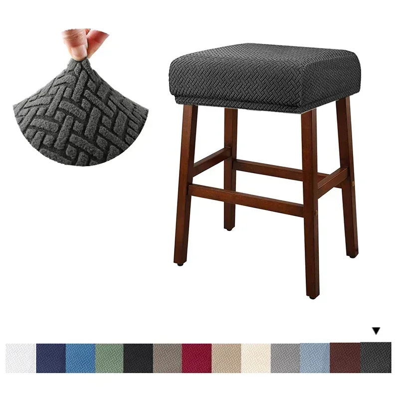Stretch Rectangle Bar Stool Covers Jacquard Vanity Stool Cover Washable Counter Stool Covers Bar Stool Seat Covers Saddle Seat