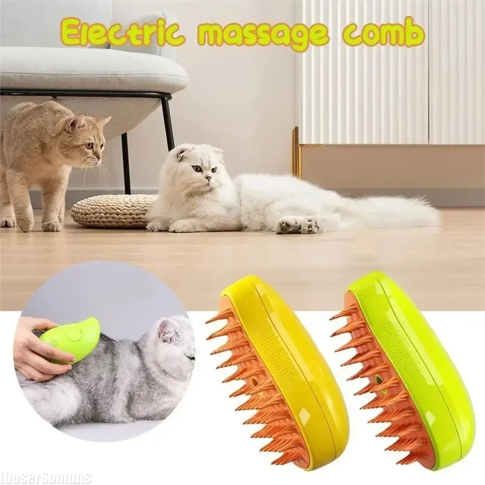 Electric Sprayer Massage Pet Grooming Tool Dog Cat Steamy Brush Steam Brush Shedding 3 in 1 Electric Sprays Massage Combs