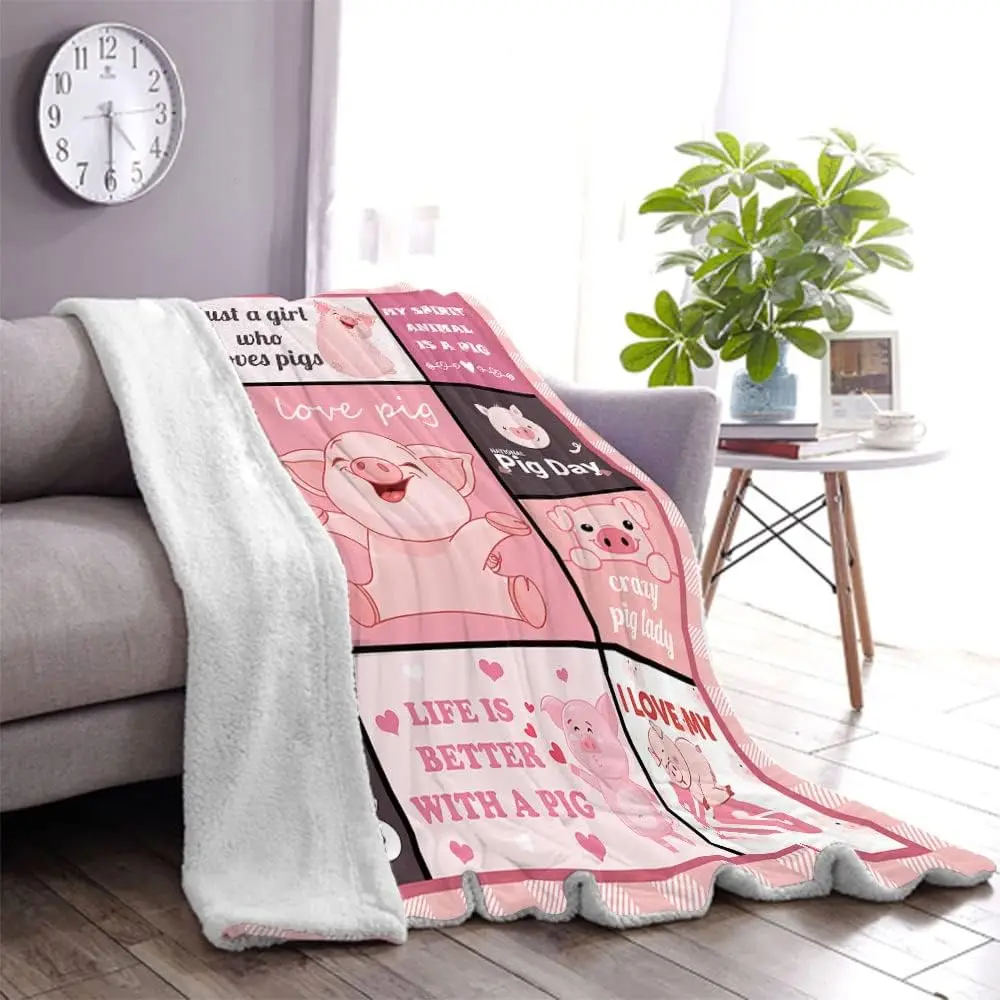 Pig Blanket Gifts for Pig Lovers Blanket Pig for Kids Just a Girl Like Pig Throw Blankets for Couch Bed Sofa Piggy Gifts