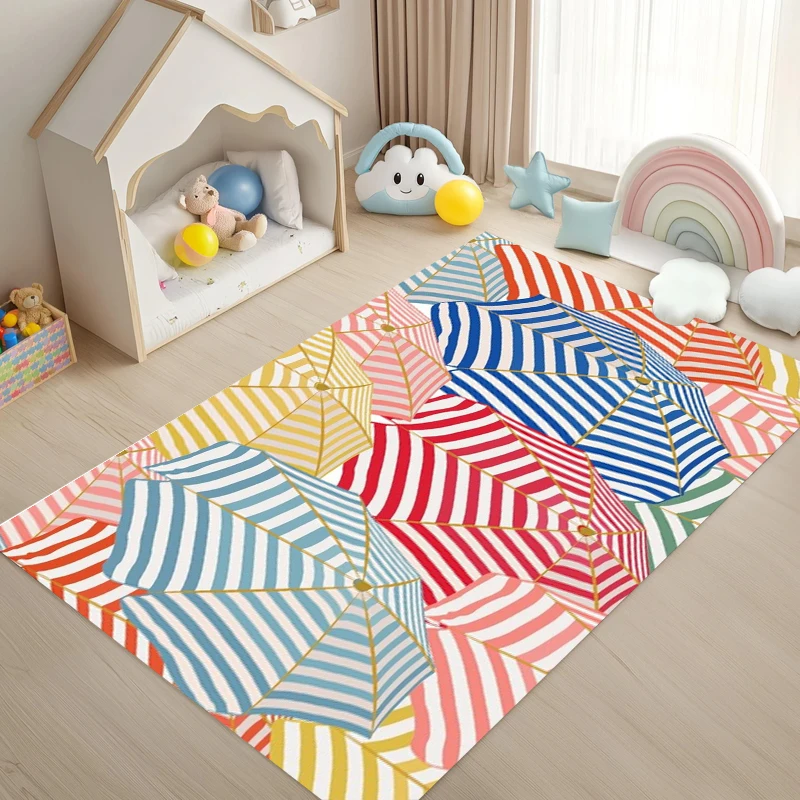 Colorful Geometric Printed Carpet Personalized Umbrella Printed Carpet Living Room Bedroom Kitchen Entrance Door Mat