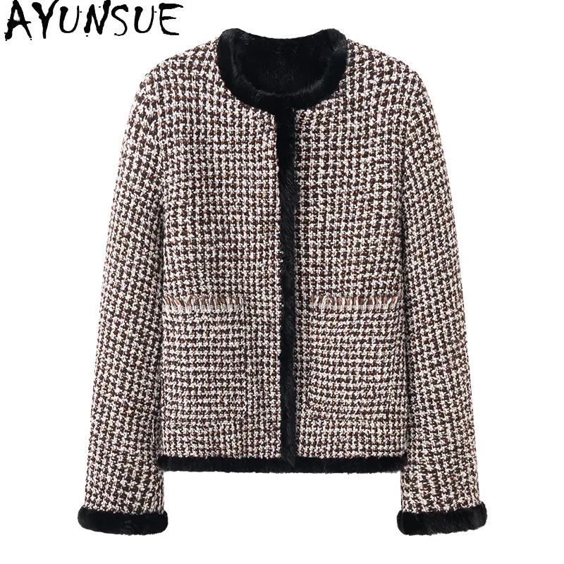 AYUNSUE Reale Cappotto di Pelliccia di Visone Vestiti Delle Donne Cappotti di Pelliccia di Lusso per la Donna Nuovo in Capispalla Vinatge Giacca Invernale Шуба Ж Dön...... 2025